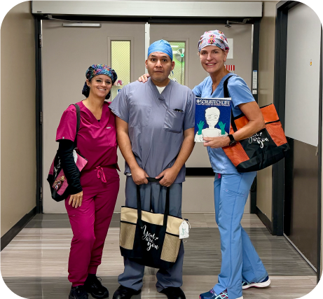 Surgical technologists in hospital